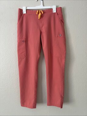 EUC FIGS Yola Slim Scrub Pants PO#1516 Sunset Drift (Peach) Size S/P